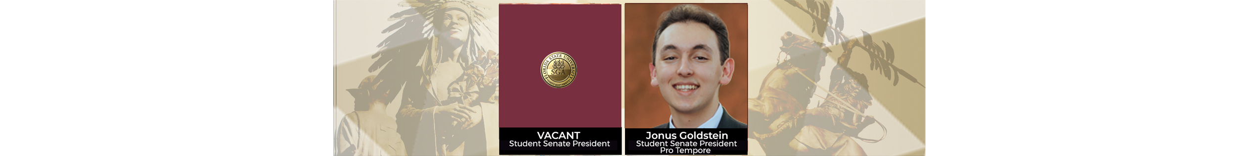 legislative branch banner with photographs of Isabella LoBianco and  Jonus Goldstein