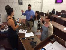 students being sworn in