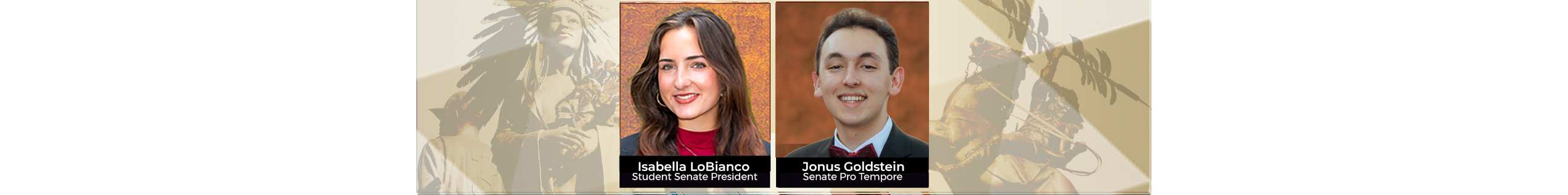 legislative branch banner with photographs of Isabella LoBianco and  Jonus Goldstein