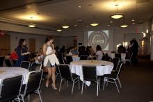 tables in a banquet room
