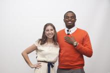 two people posing for a picture together